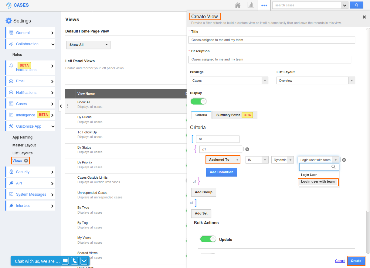 Create view assigned to me and my team Create view assigned to me and my team